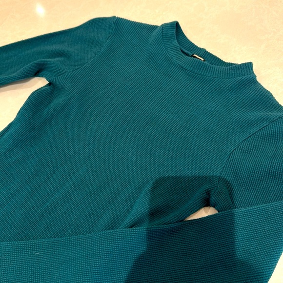 MONROW Brushed Thermal Long Sleeve Mock Neck Mini Dress - Picture 7 of 8